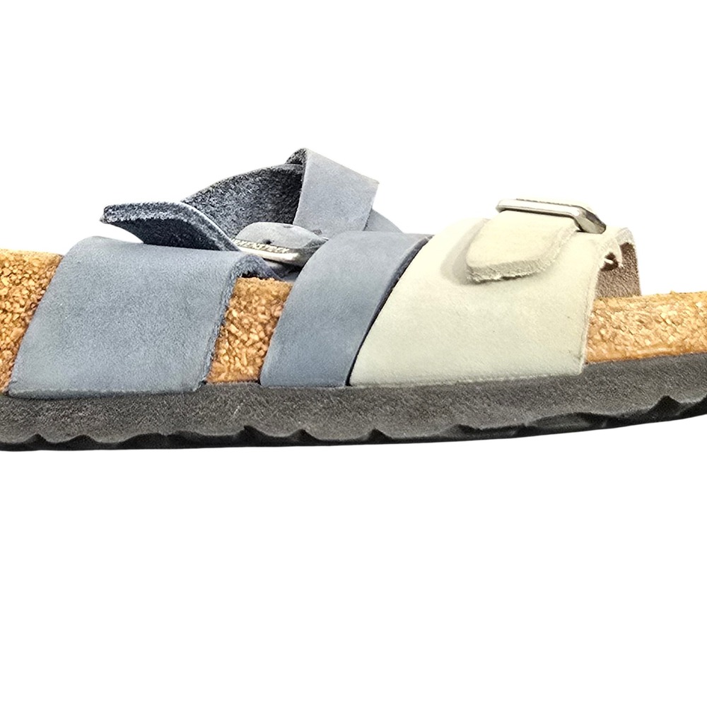 Birkenstock Franca Sandals Blue White Leather Buckle Slide Womens 36 EU 5 US - Picture 16 of 16